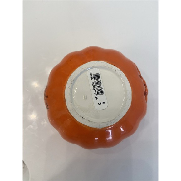 Harry Slatkin Pumpkin Bath & Body Works Jack O Lantern Candle Holder 2011 New - Picture 6 of 9